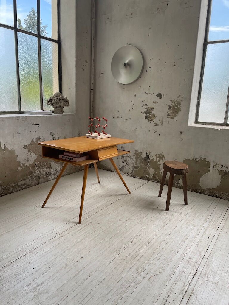 Vintage oak compass desk