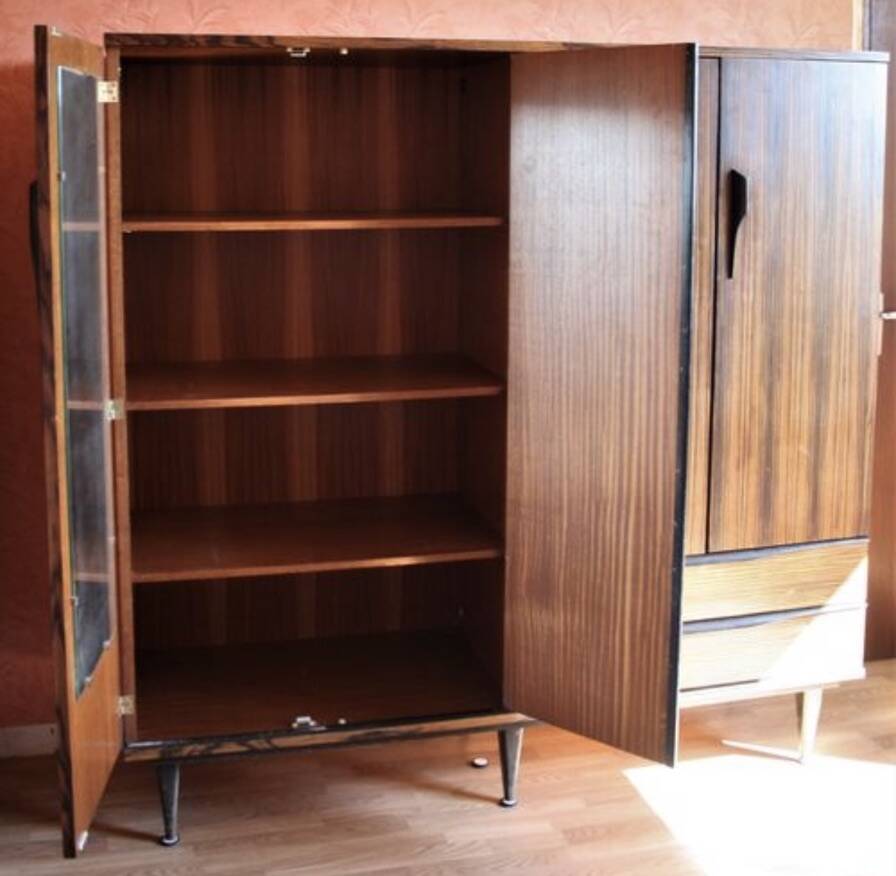 Scandinavian wardrobe in Macassar ebony
