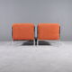 Pair of chrome base armchairs,1970