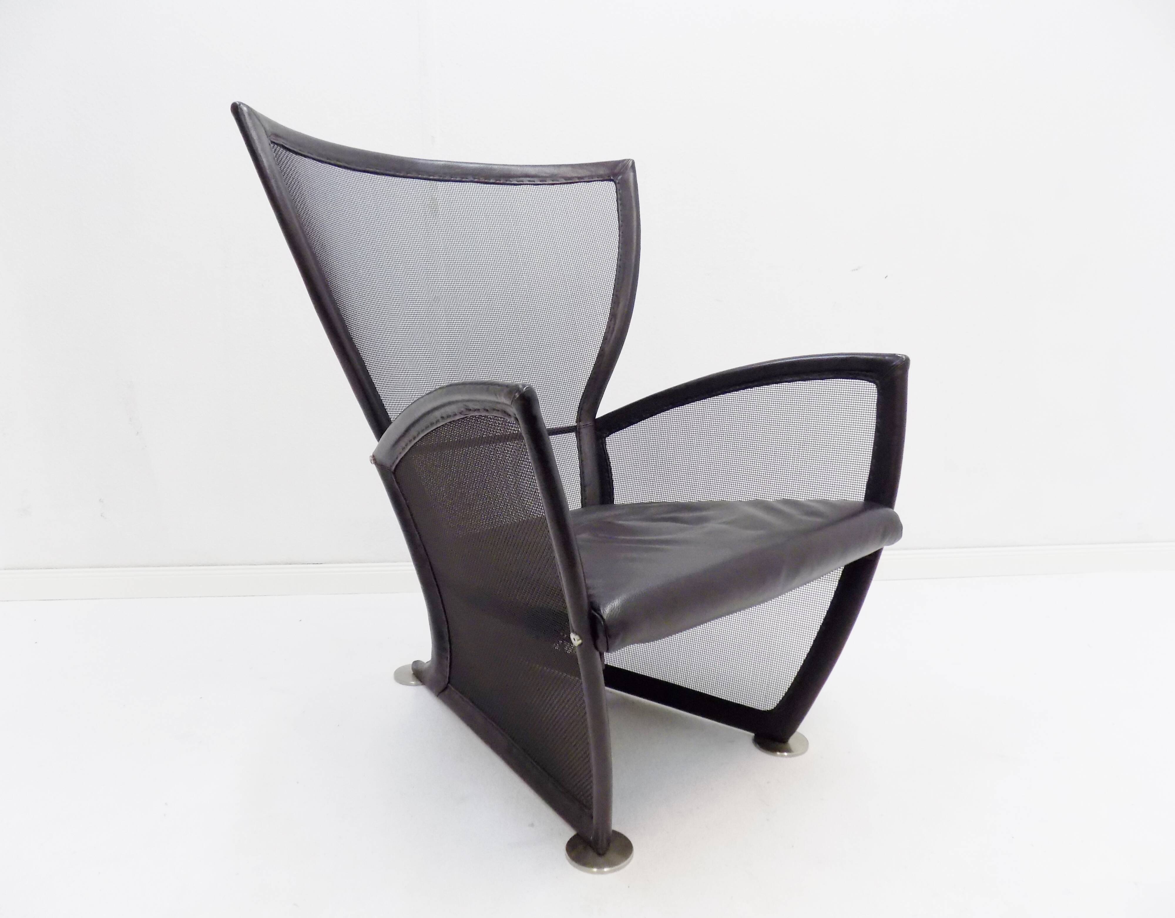Prive leather armchair by Paolo Nava for Arflex