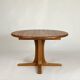 Vintage round teak dining table solid wood danish design 70s
