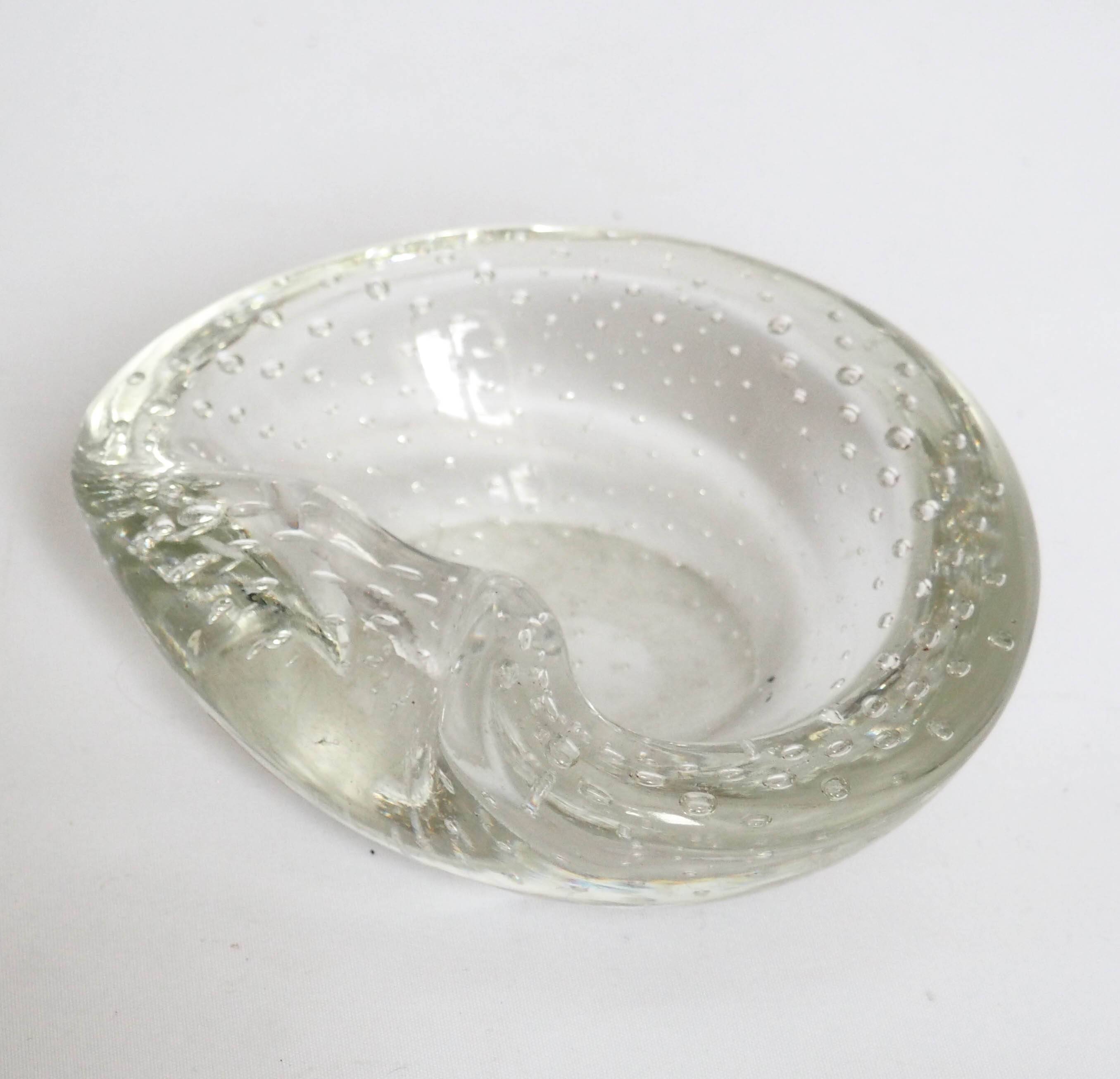 Seguso crystal pocket ashtray