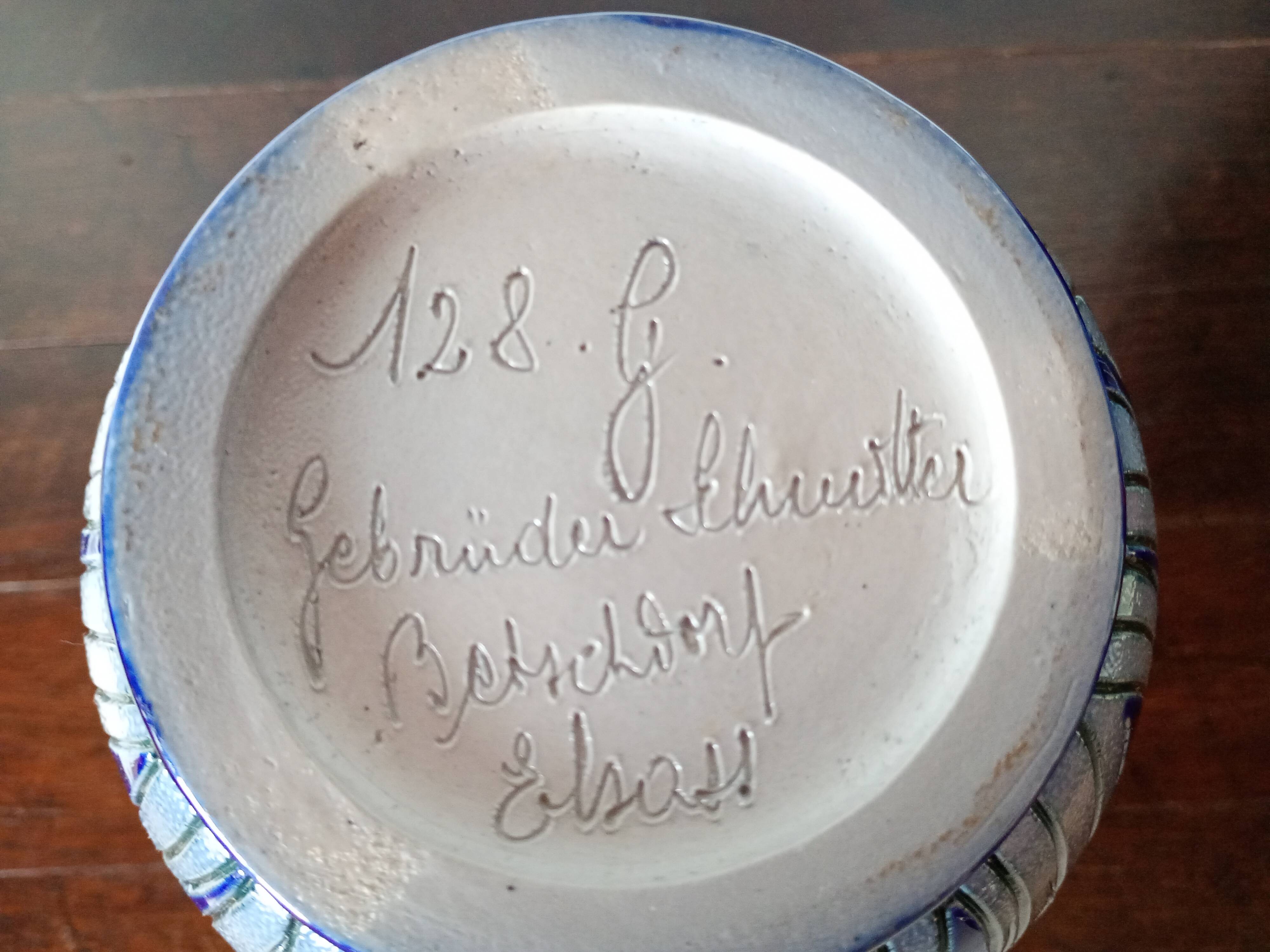 Betschdorf - Large Iris Vase in cobalt blue glazed stoneware