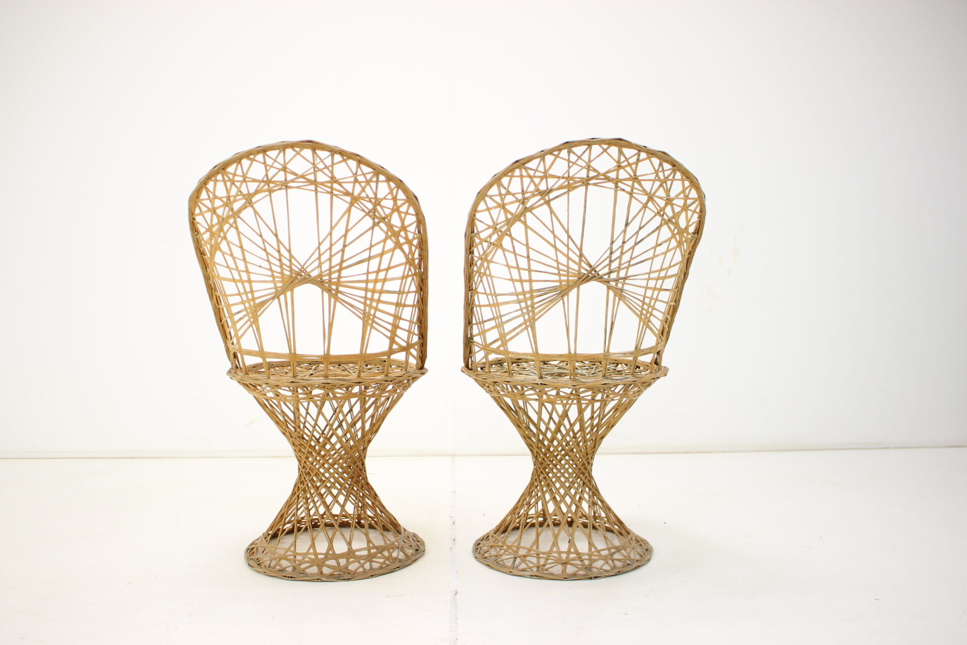 Pair of Chairs, Patio Russell Woodard Wicker Effect, 1960s