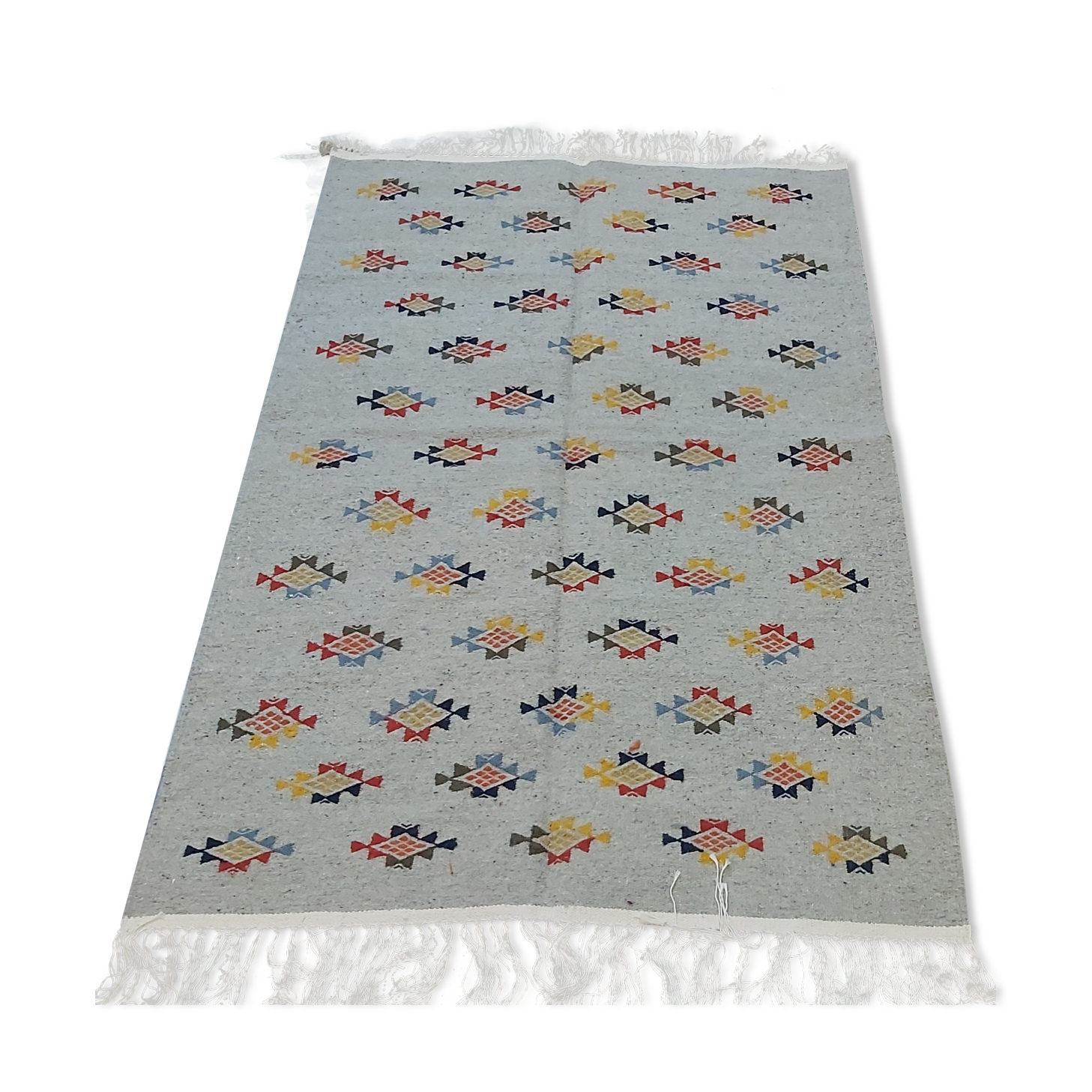Handmade handmade grey carpet made of pure wool  180x117cm