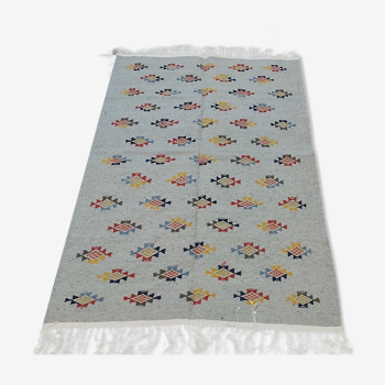 Handmade handmade grey carpet made of pure wool  180x117cm