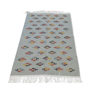 tapis gris à motifs - laine