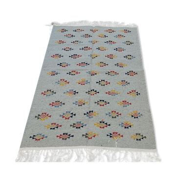 Handmade handmade grey carpet made of pure wool  180x117cm