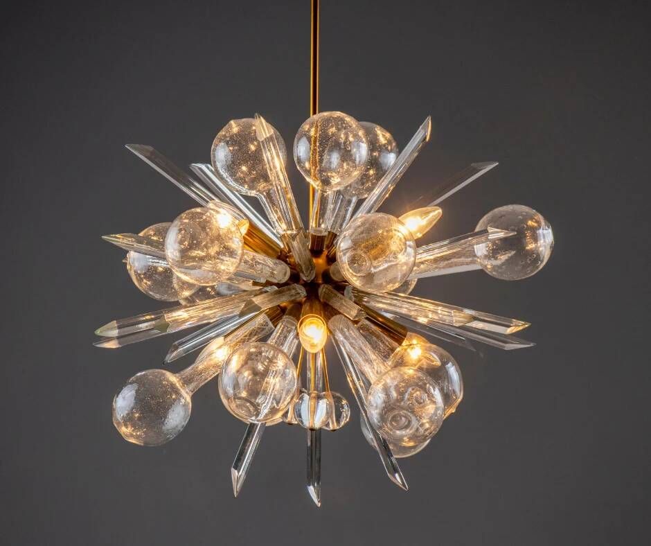 Chandelier “EXPLOSE” by René Roubíček, sculptural art glass ceiling light