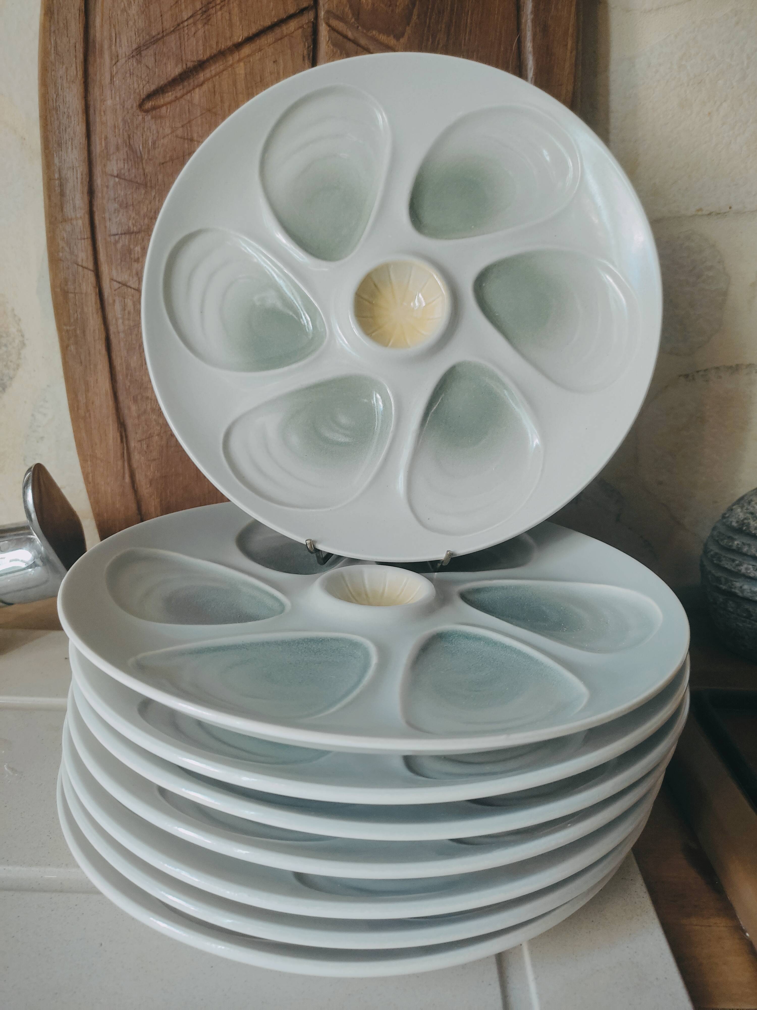 8 oyster plates in slurry by salins