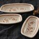 Lot 3 plats céramique vintage chardons
