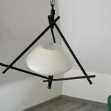 Old lamp opaline and metal house Lunel