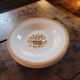 Creil & Montereau plates, ochre floral decoration, 1930s
