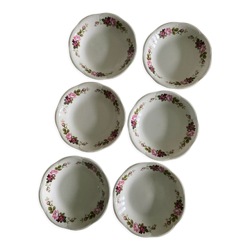 Set of 6 old hollow plates Gien model Champs