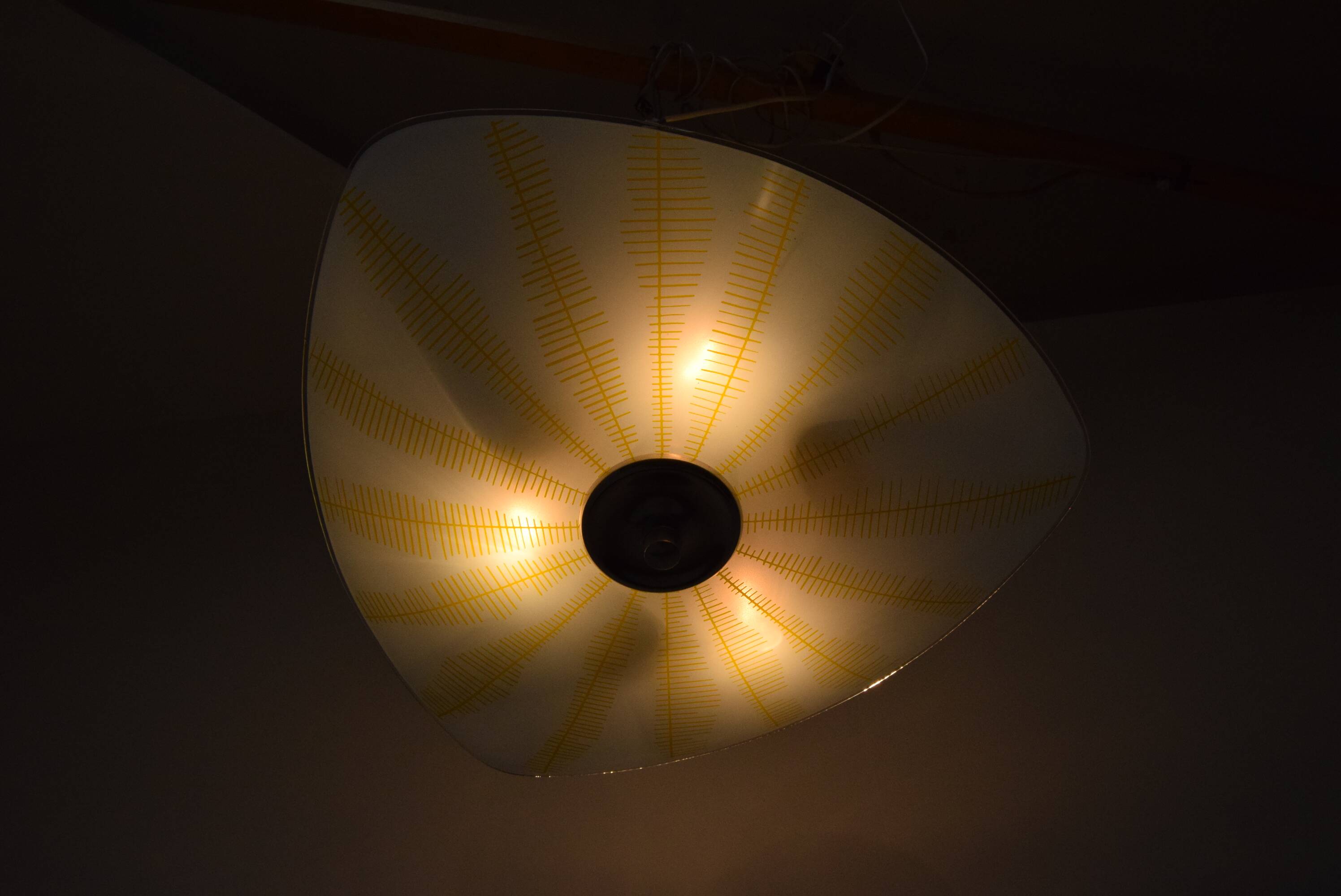 Mid-century glass pendant by Napako, Czechoslovakia, 1970s.