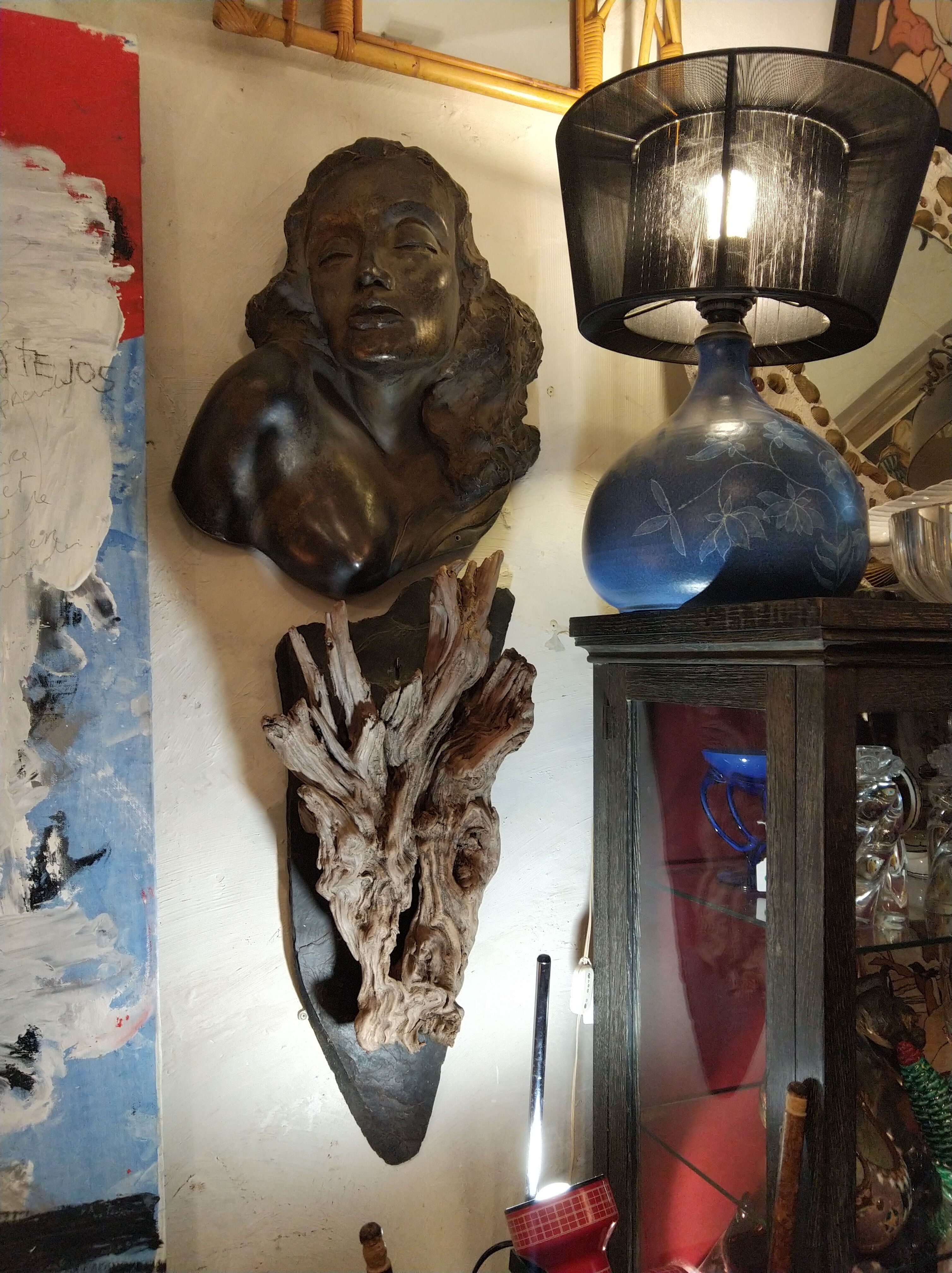 Natural wood sculptural coat rack