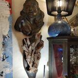 Natural wood sculptural coat rack