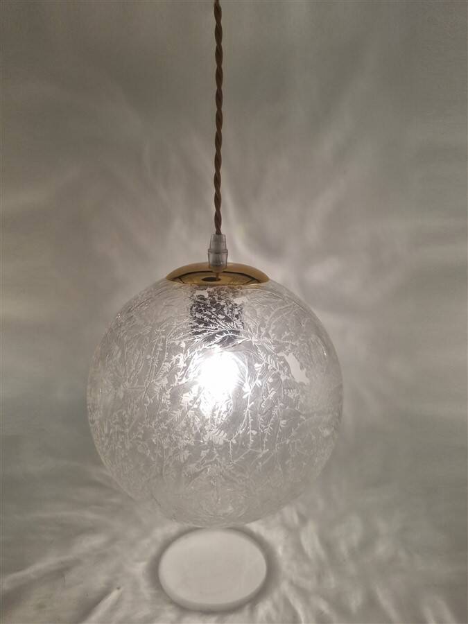 Frosted glass pendant light