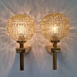 Pair of Midcentury Wall Lamps in style of Gaetano Sciolari, Italy, 1970s