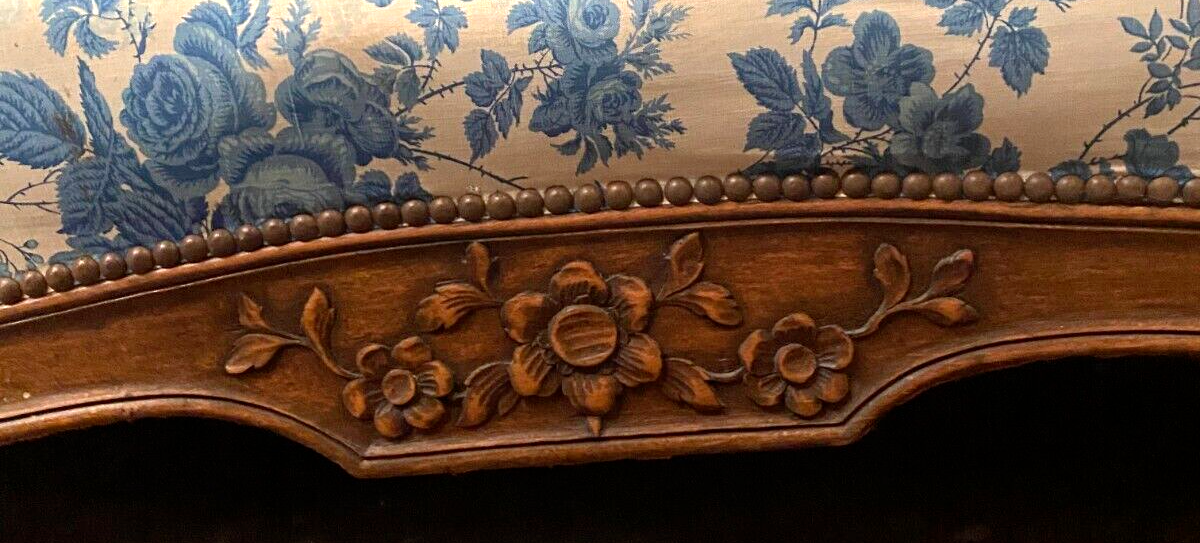 Pair of Louis XV style daybed in stained wood XX century