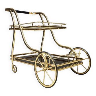 Vintage brass drinks trolley, 1970s