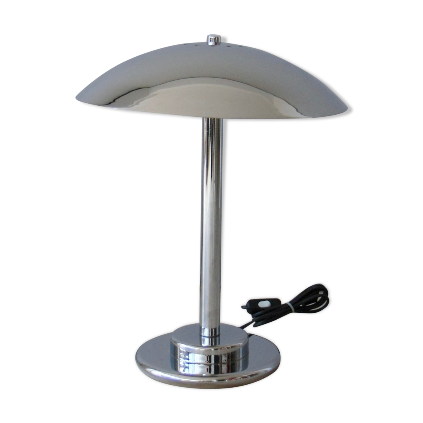 Aluminor chrome mushroom lamp art Deco style
