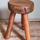 Tripod side stool solid wood Art-popular vintage