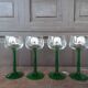 Verres à vin d'Alsace pied vert vintage