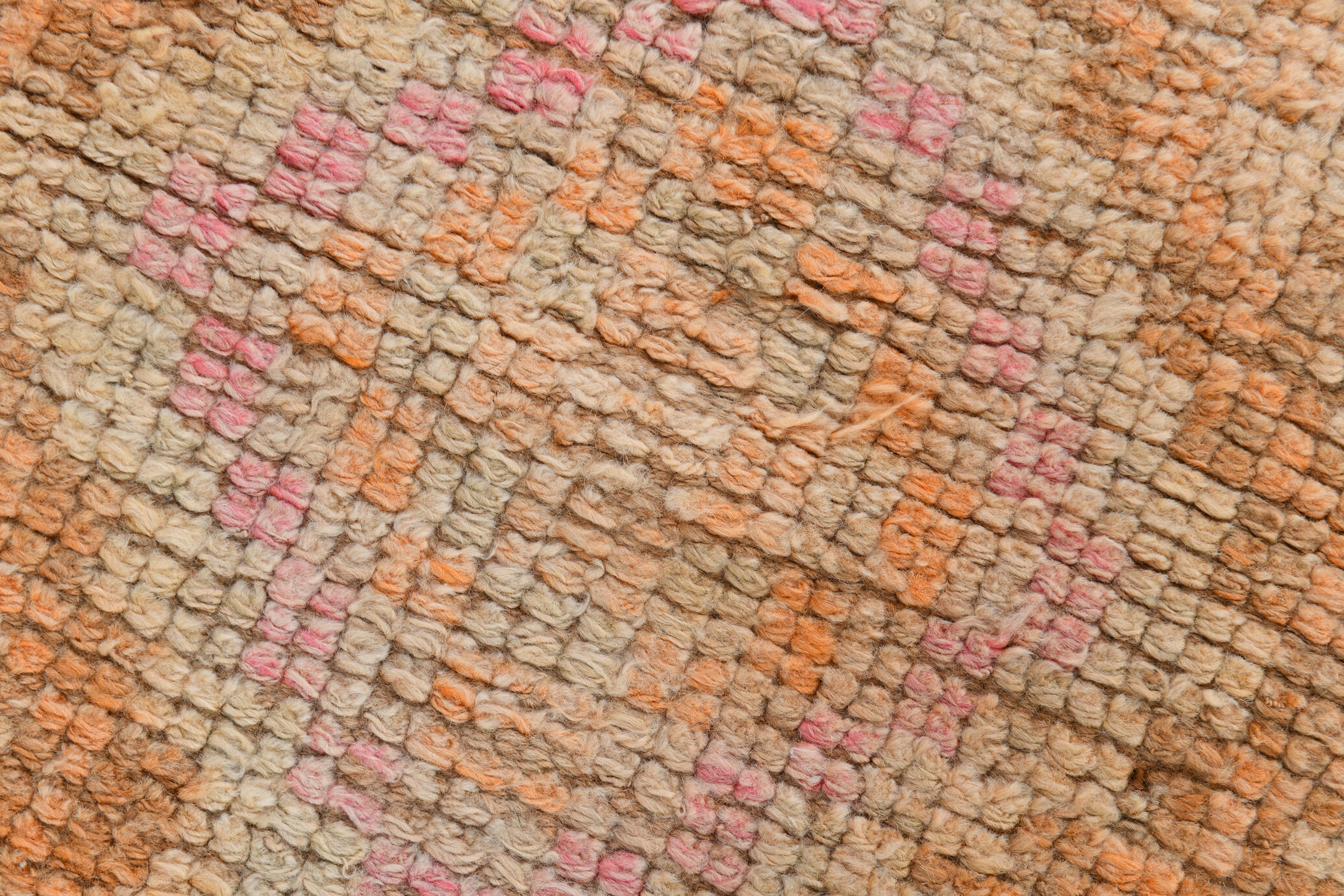 3x13 pale pink & orange turkish runner rug 82x403cm