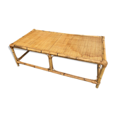 Table basse en rotin vintage