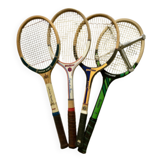 Lot 4 raquettes de tennis vintage