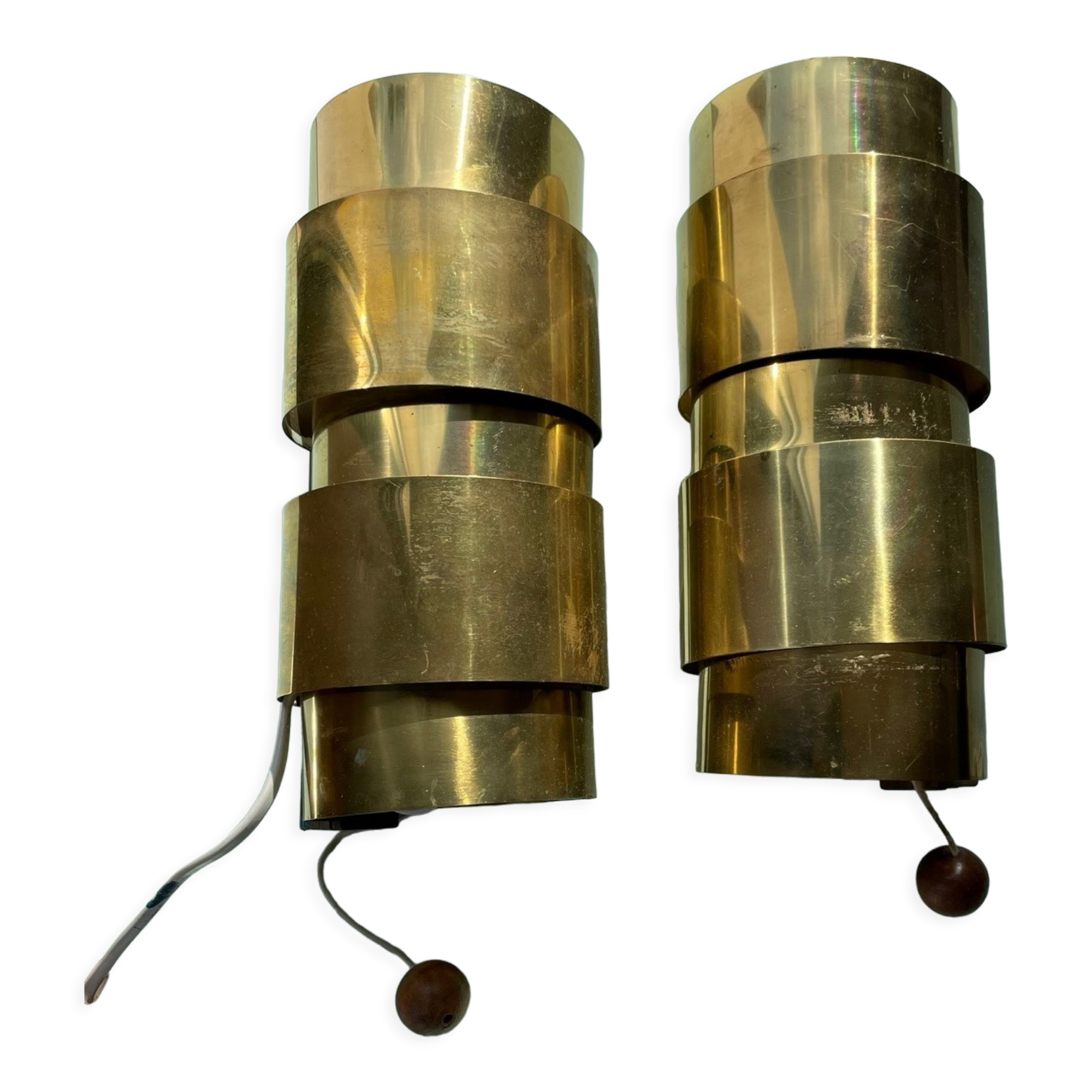 pair of wall lamps V -155 Hans - Agne Jokobsson AB Markaryd, Sweden copper 1960