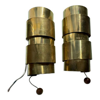 pair of wall lamps V -155 Hans - Agne Jokobsson AB Markaryd, Sweden copper 1960