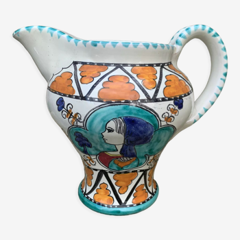 Cruche en céramique émaillée poterie Orvieto made in italy vintage