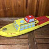 Old Toy Boat Tin MS Helgoland A Remontoir 1950 Vintage #A600