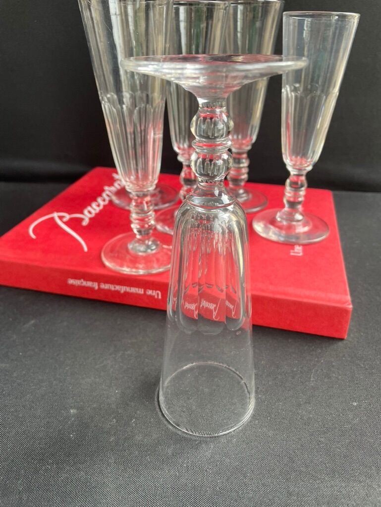 6 champagne flutes baccarat service clermont - xixth