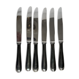 6 silver metal table knives