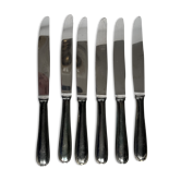 6 silver metal table knives