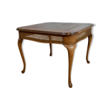 Coffee table "chippendale" Marquetry and rattan