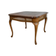 Table basse "chippendale" marqueterie et rotin