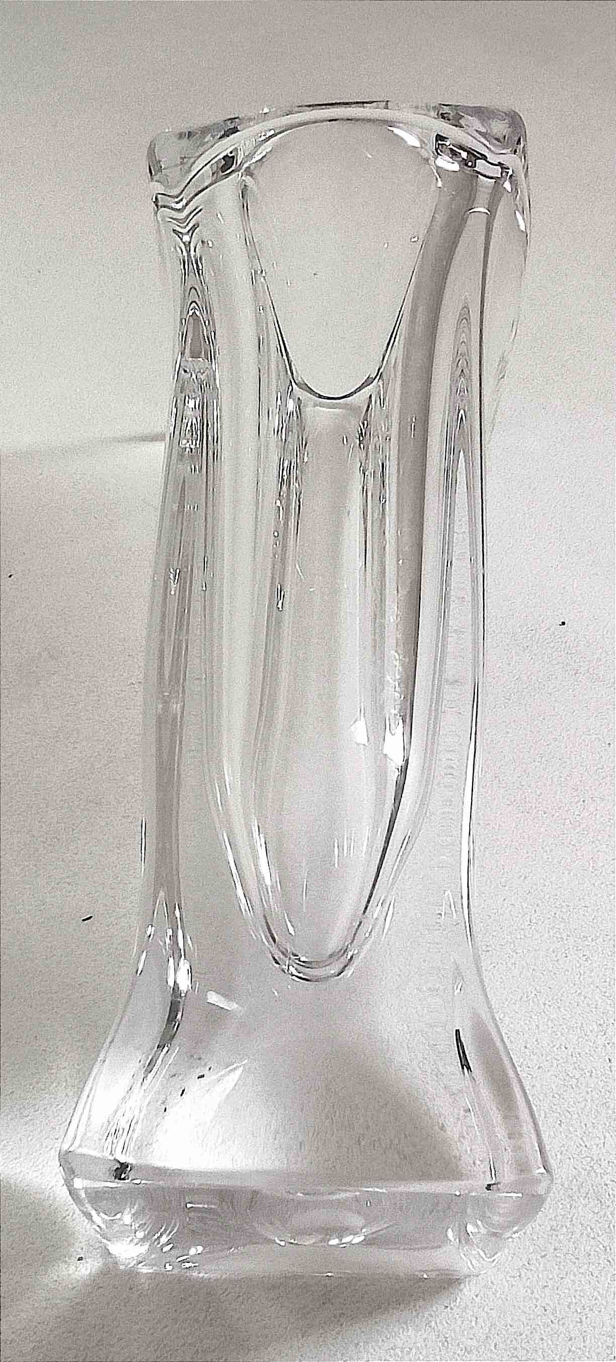 Crystal vase from Vannes 1950s Height 29 cm
