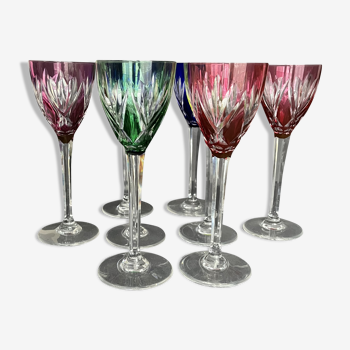 8 Saint Louis cut crystal wine glasses