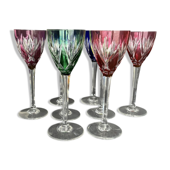 8 Saint Louis cut crystal wine glasses
