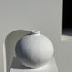 Handcrafted terracotta ball vase painted white H:24 D:26