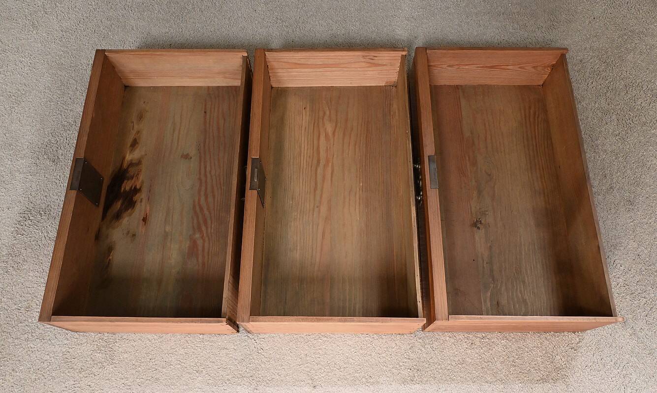 Pitch pine weekly planner, Art Nouveau period – Early 20th century