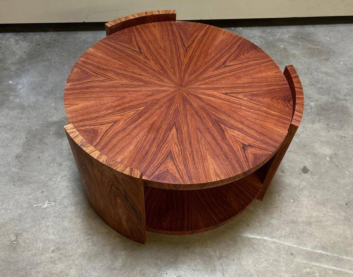 Round coffee table in rosewood