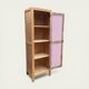 Parisian bonnetière wardrobe in raw wood, 1950.