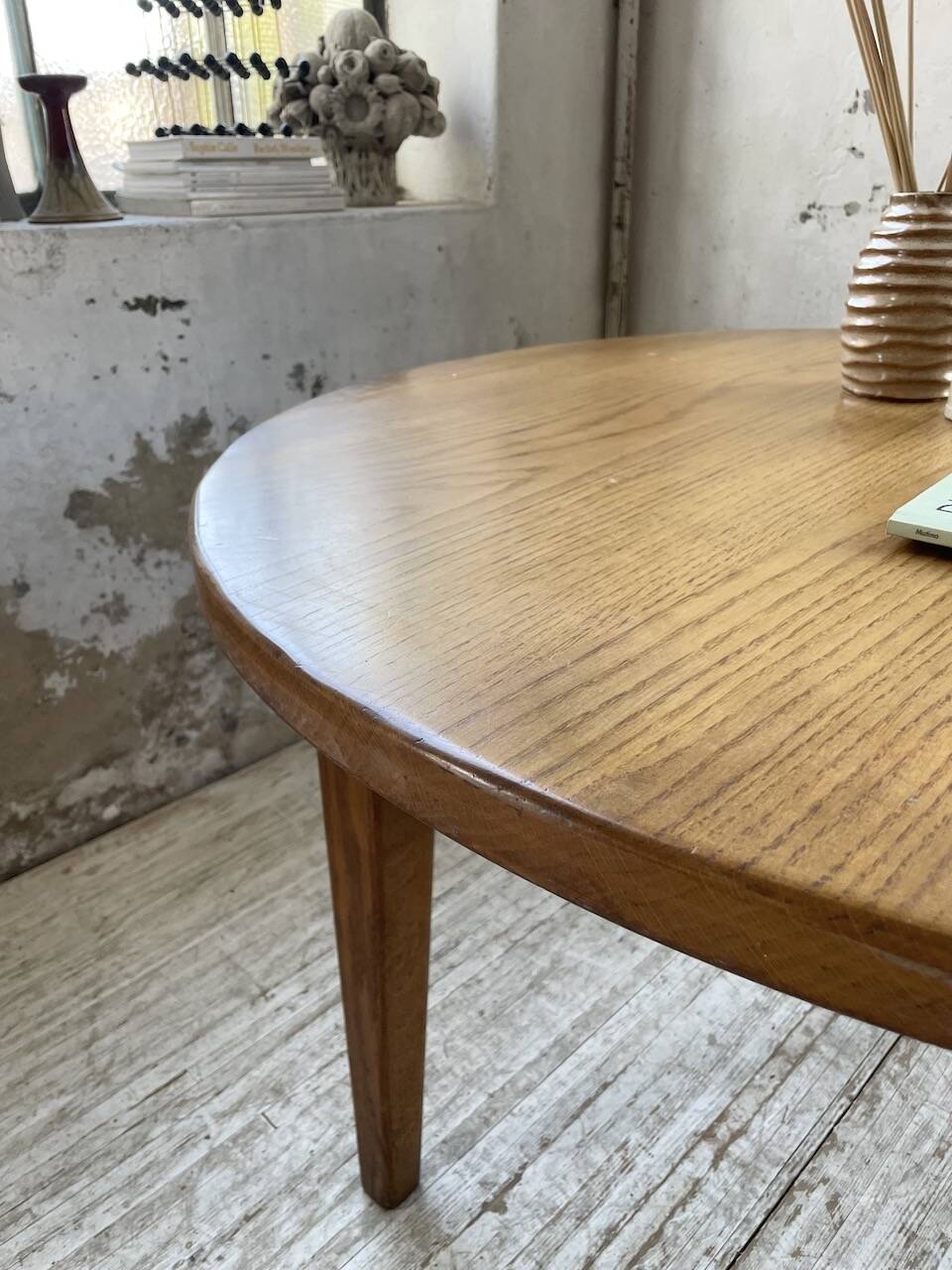 1950s round oak table
