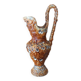 Pichet Aiguière Vintage en Céramique d’Art – Émaux Miel & Écume de Mer