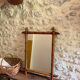 Large vintage bamboo mirror